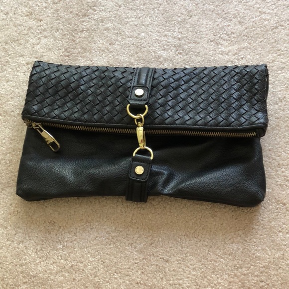 Black faux leather clutch - Picture 1 of 2